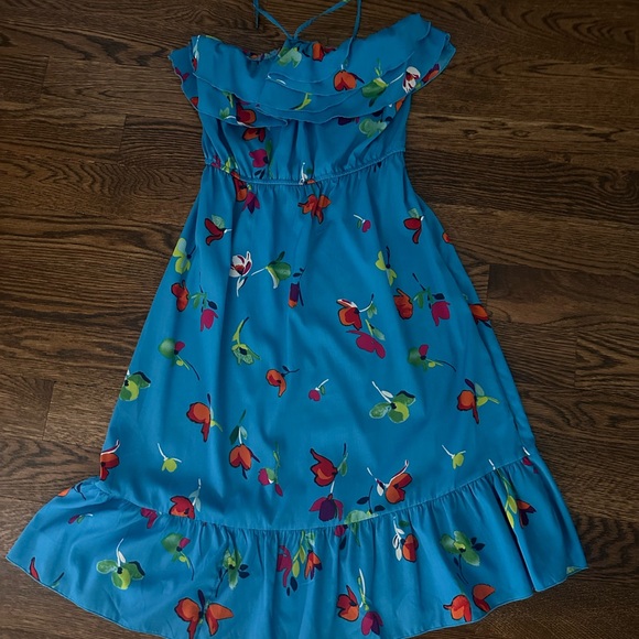 Strapless Blue summer dress - Picture 1 of 4